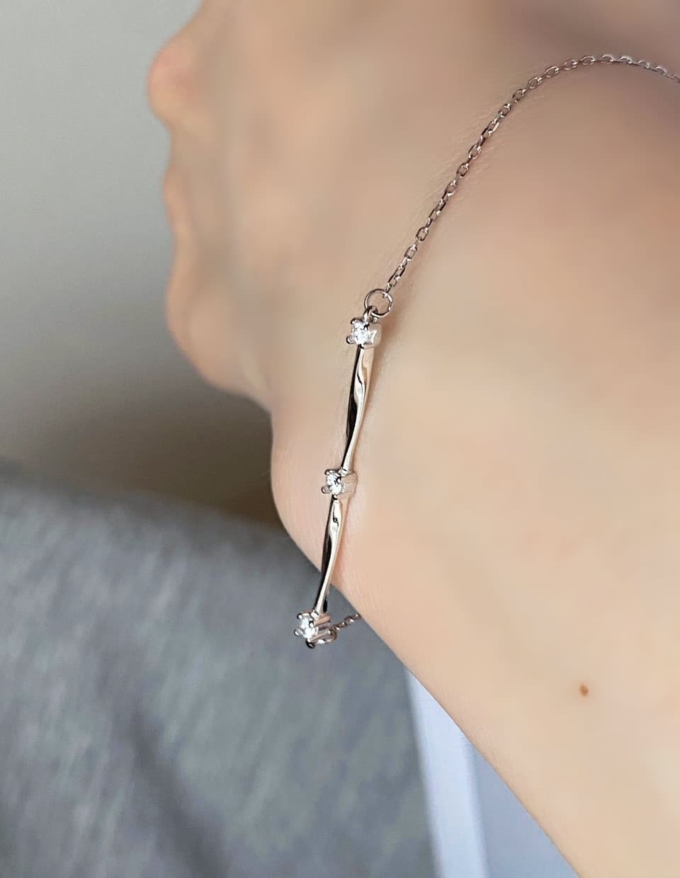 CZツイストブレスレット シルバー925