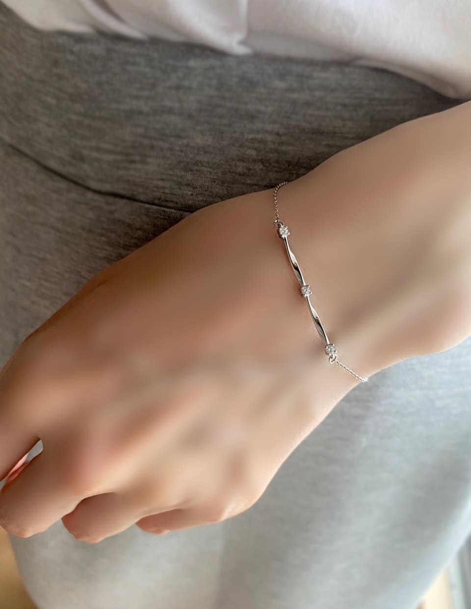 CZツイストブレスレット シルバー925