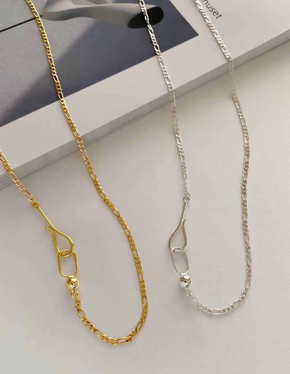 フックチェーンネックレス シルバー925