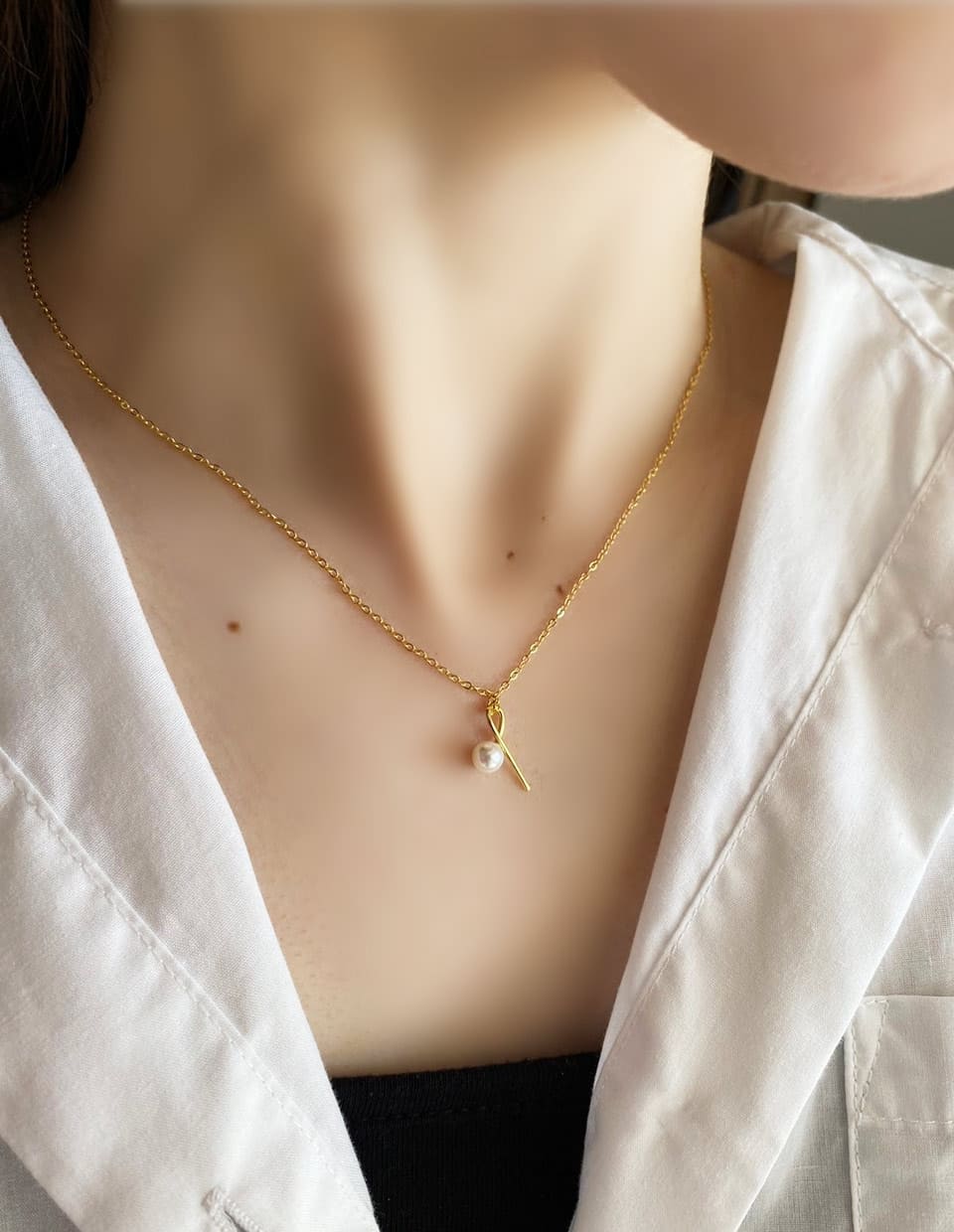 パールフックネックレス シルバー925