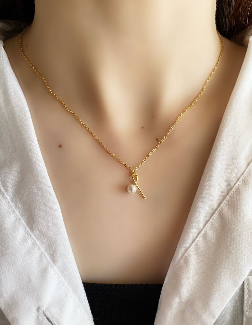 パールフックネックレス シルバー925