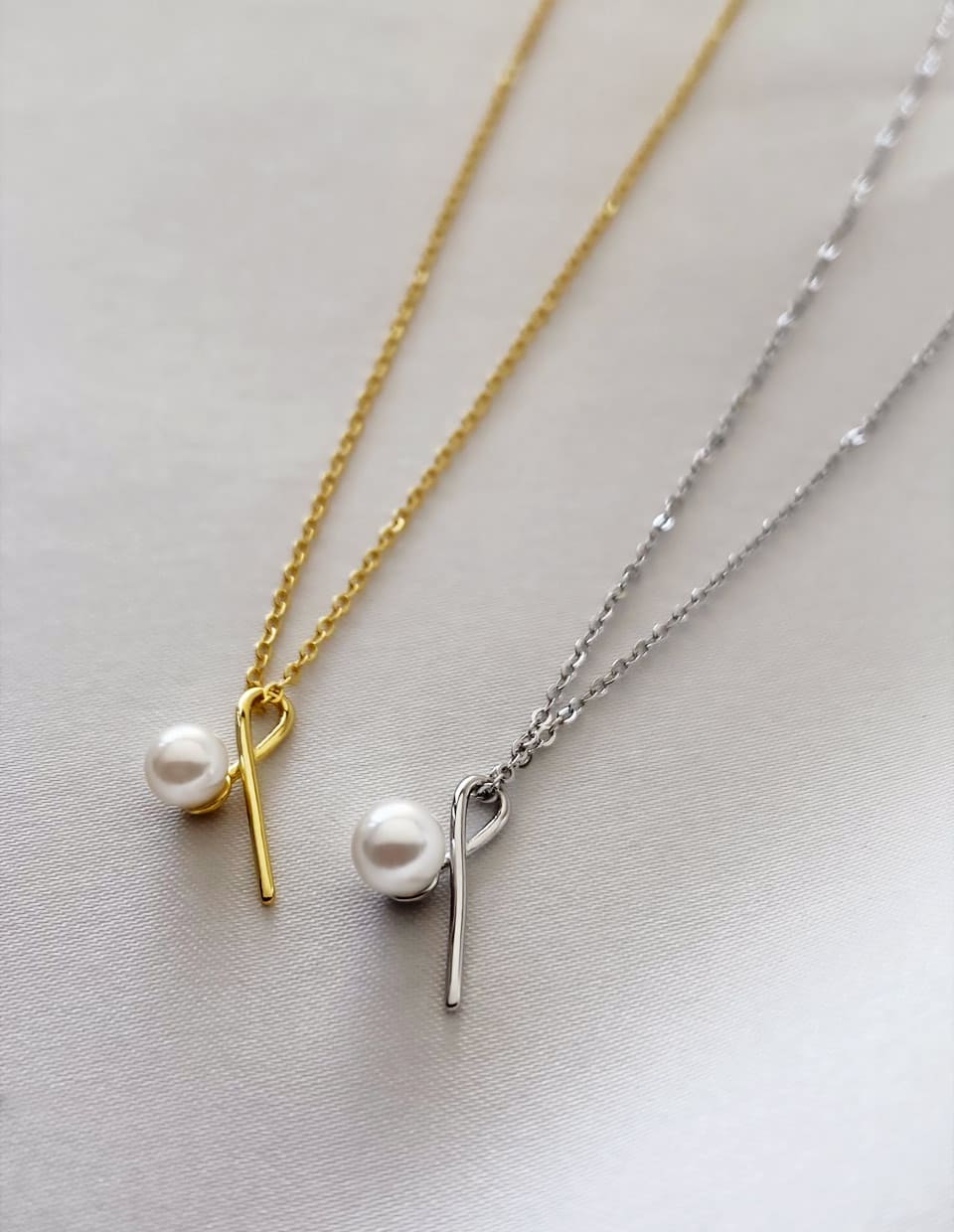 パールフックネックレス シルバー925