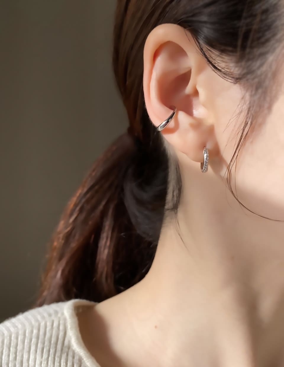 CZパヴェミニフープピアス シルバー925