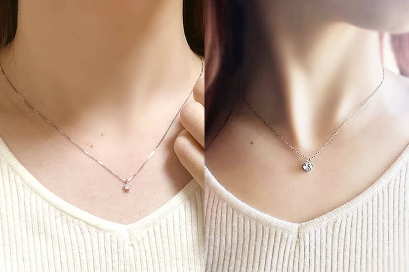 どっちを選ぶ？サイズで使い分ける「一粒ネックレス」