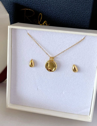 [Xmas SET] B：For Myself – こつぶドロップピアス＋ニュアンスコインネックレス SV925（2SET）