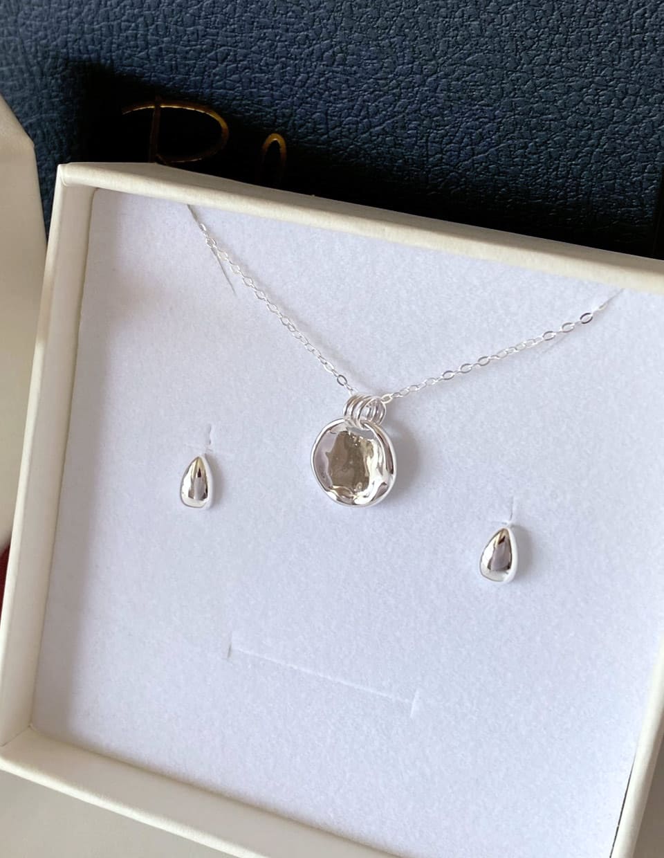 [Xmas SET] B：For Myself – こつぶドロップピアス＋ニュアンスコインネックレス SV925（2SET）