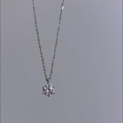 CZ 大粒7mmダイヤカットネックレス SV925