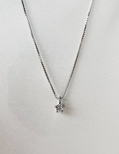 CZ 3mmダイヤカットネックレス SV925