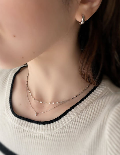 CZ 3mmダイヤカットネックレス SV925