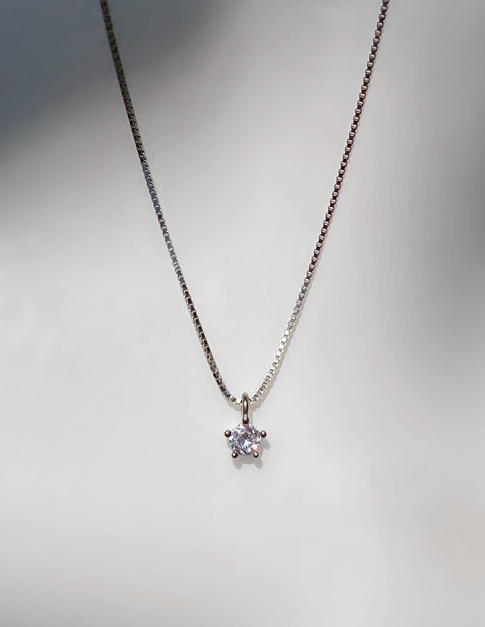 CZ 3mmダイヤカットネックレス SV925