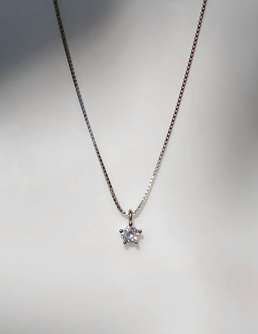 CZ 3mmダイヤカットネックレス SV925