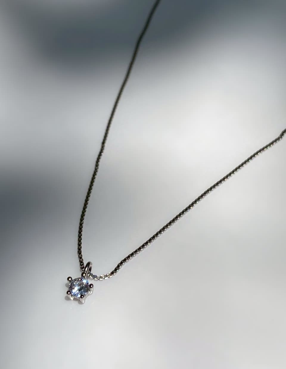 CZ 3mmダイヤカットネックレス SV925
