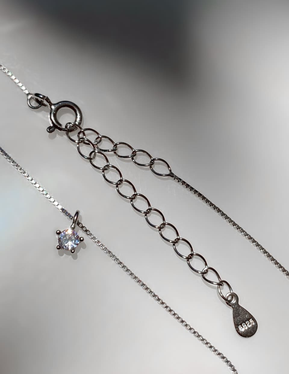 CZ 3mmダイヤカットネックレス SV925｜金属アレルギー対応 一粒