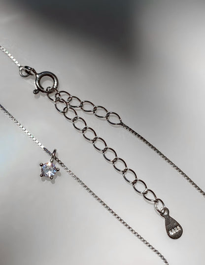 CZ 3mmダイヤカットネックレス SV925