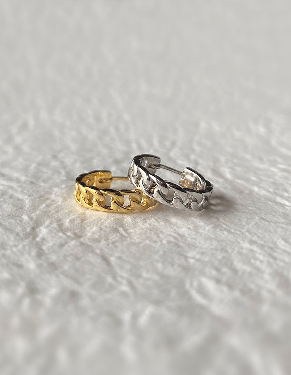 レトロチェーンフープピアス シルバー925