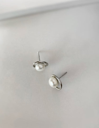 淡水パールリングピアス シルバー925