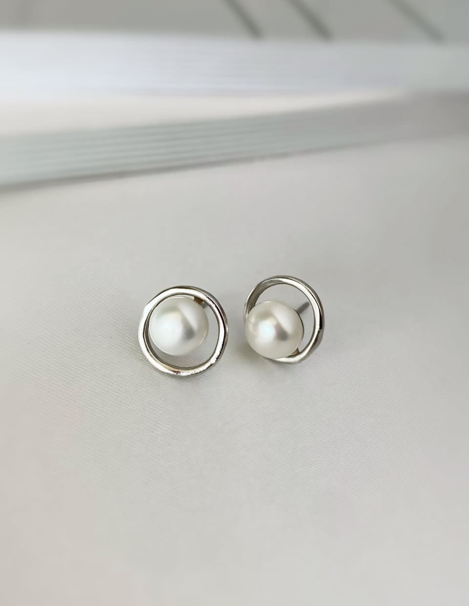 淡水パールリングピアス シルバー925