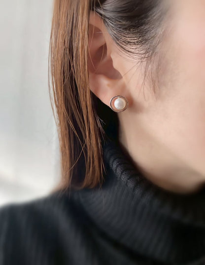 淡水パールリングピアス シルバー925