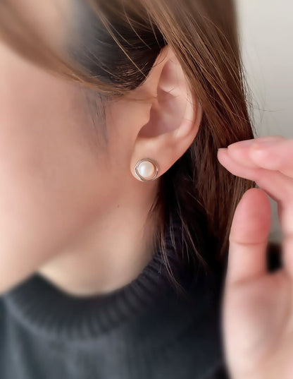 淡水パールリングピアス シルバー925
