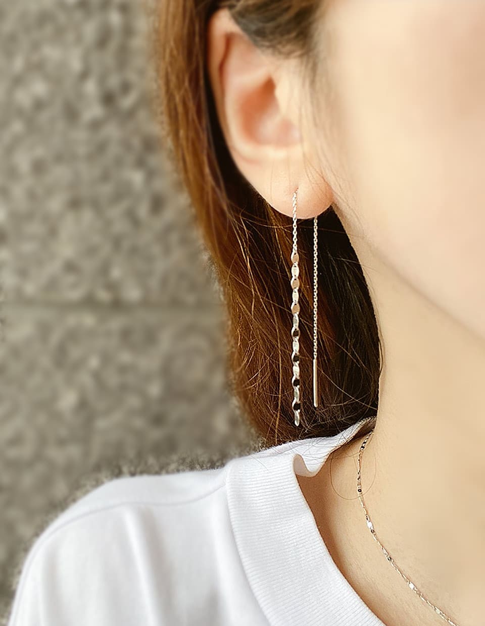 デザインチェーンピアス シルバー925