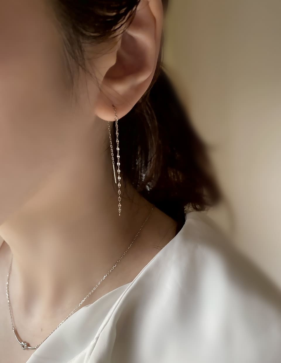 デザインチェーンピアス  SV925
