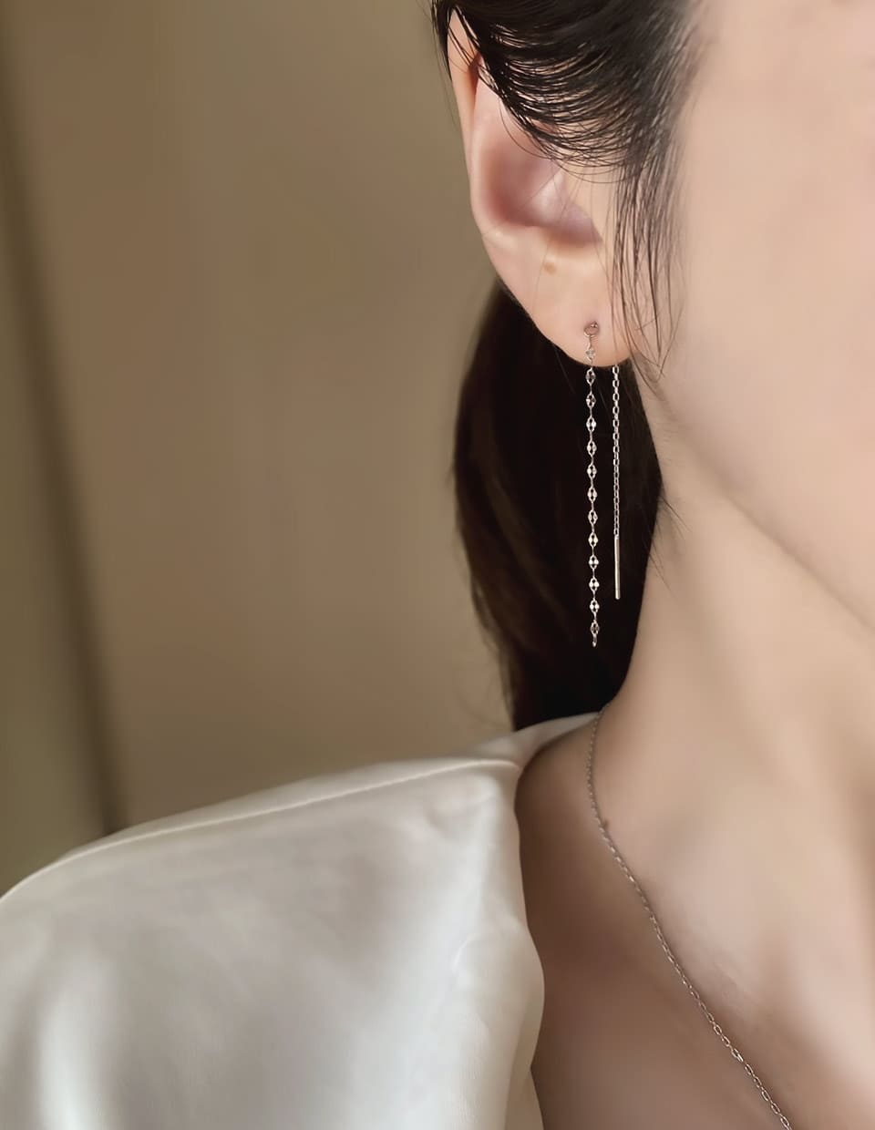[SET]デザインチェーンピアス＋馬蹄ネックレス SV925（2SET）
