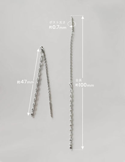 [SET]デザインチェーンピアス＋馬蹄ネックレス SV925（2SET）