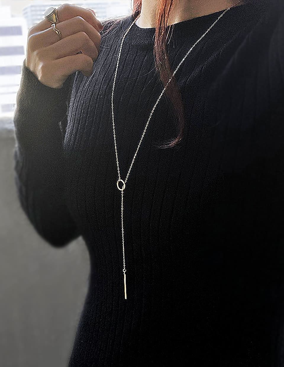 Y字ロングネックレス シルバー925