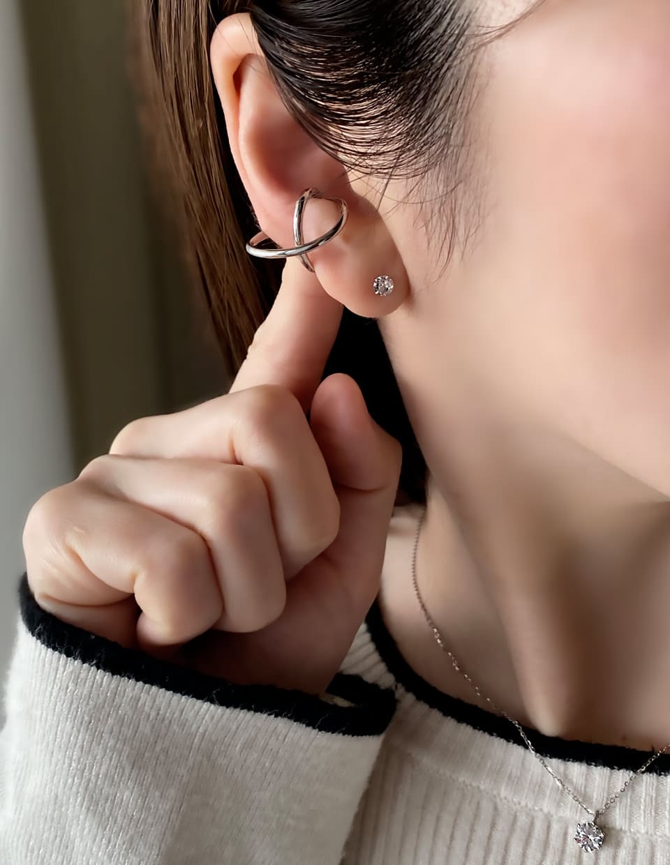 CZ 4mmスタッドピアス SV925