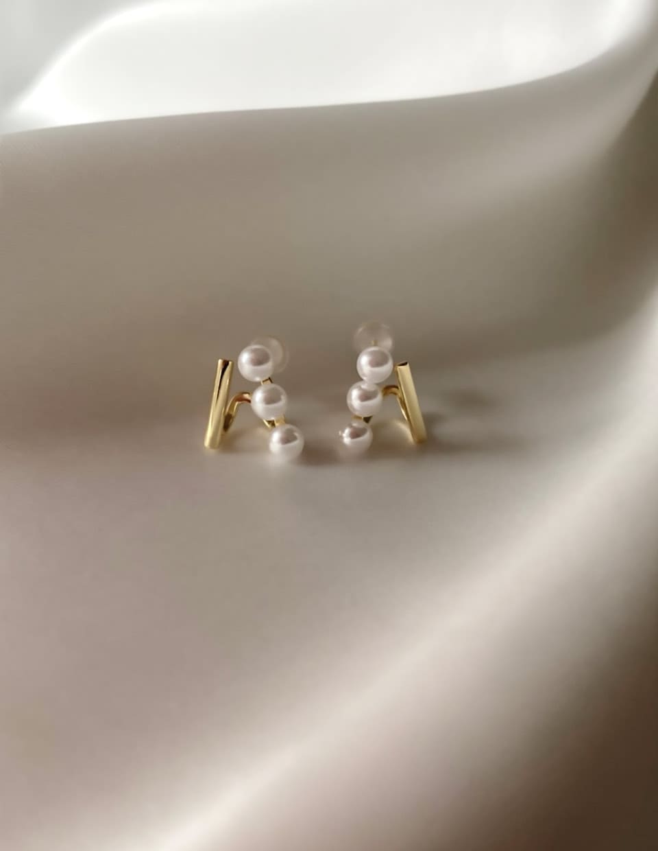 スティックパールピアス シルバー925