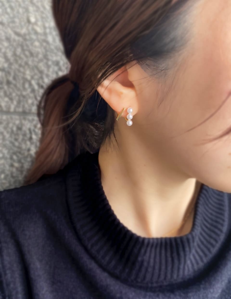 スティックパールピアス シルバー925