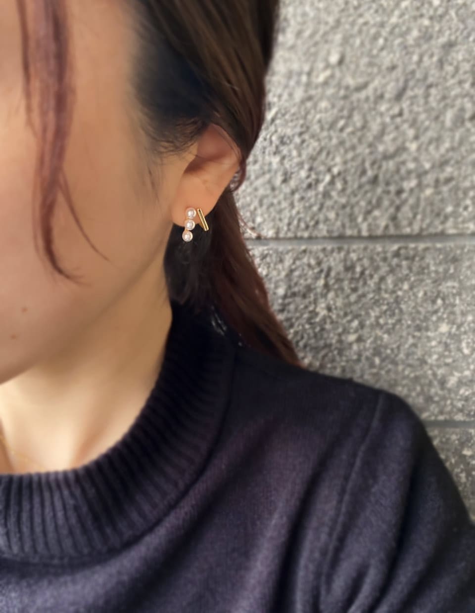 スティックパールピアス シルバー925