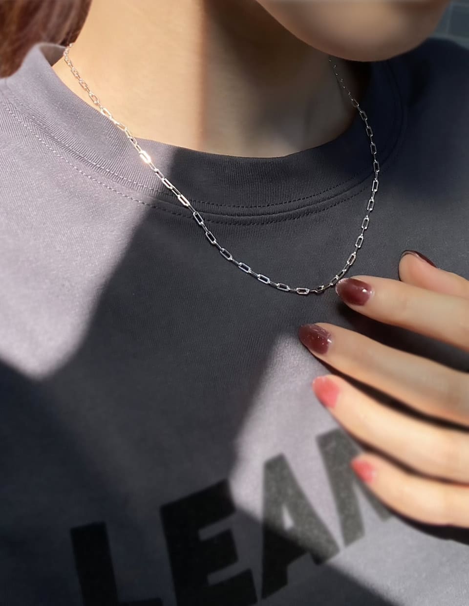 オーバルチェーンネックレス シルバー925