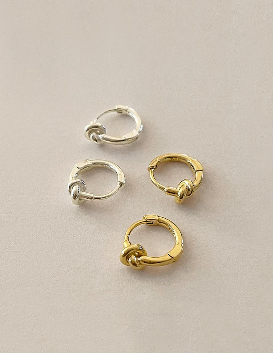 ミニノットフープピアス シルバー925