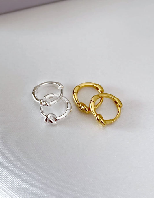 ミニノットフープピアス シルバー925