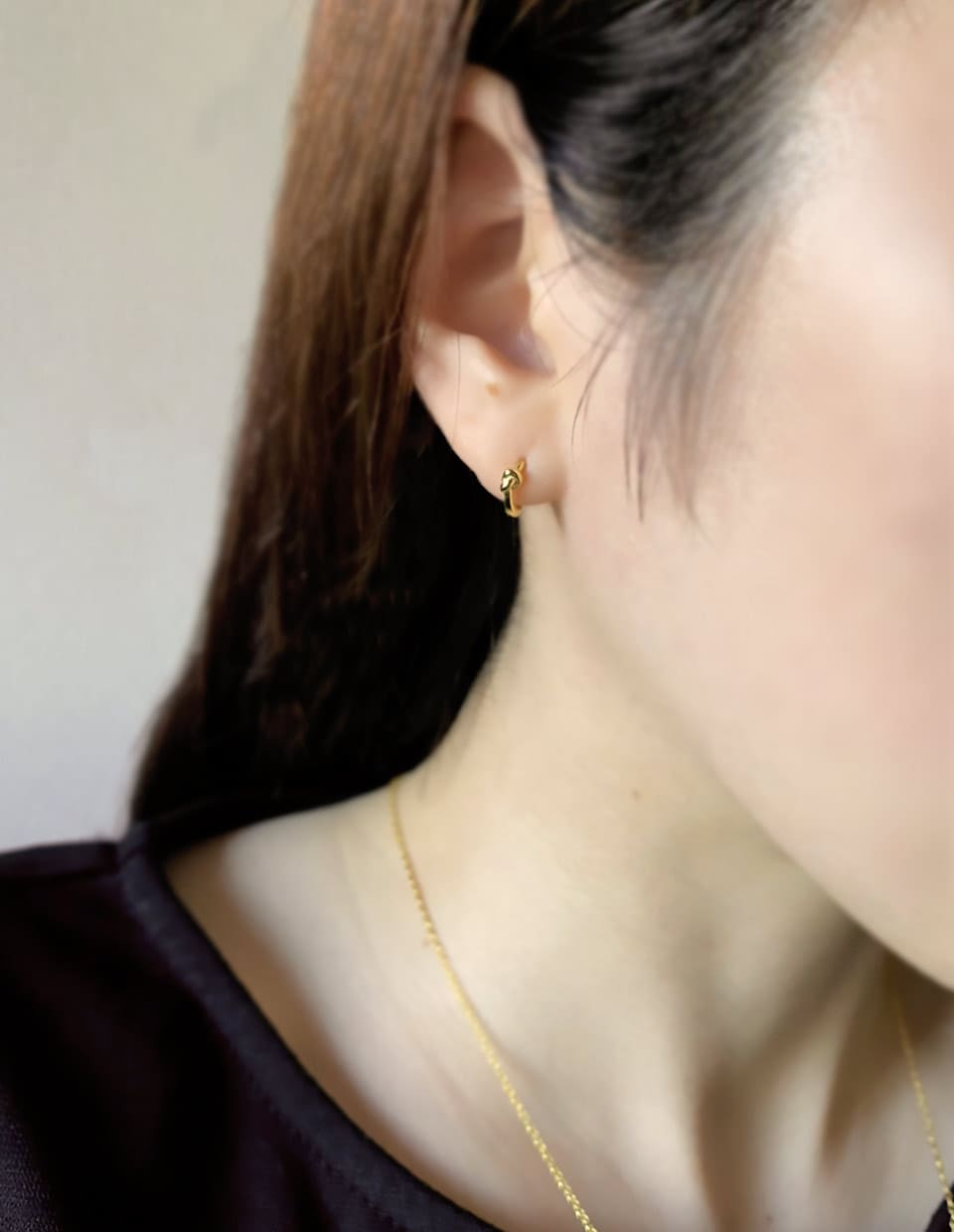 ミニノットフープピアス シルバー925