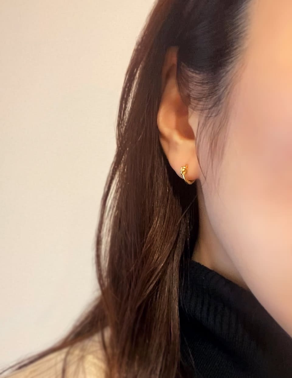 ミニノットフープピアス シルバー925