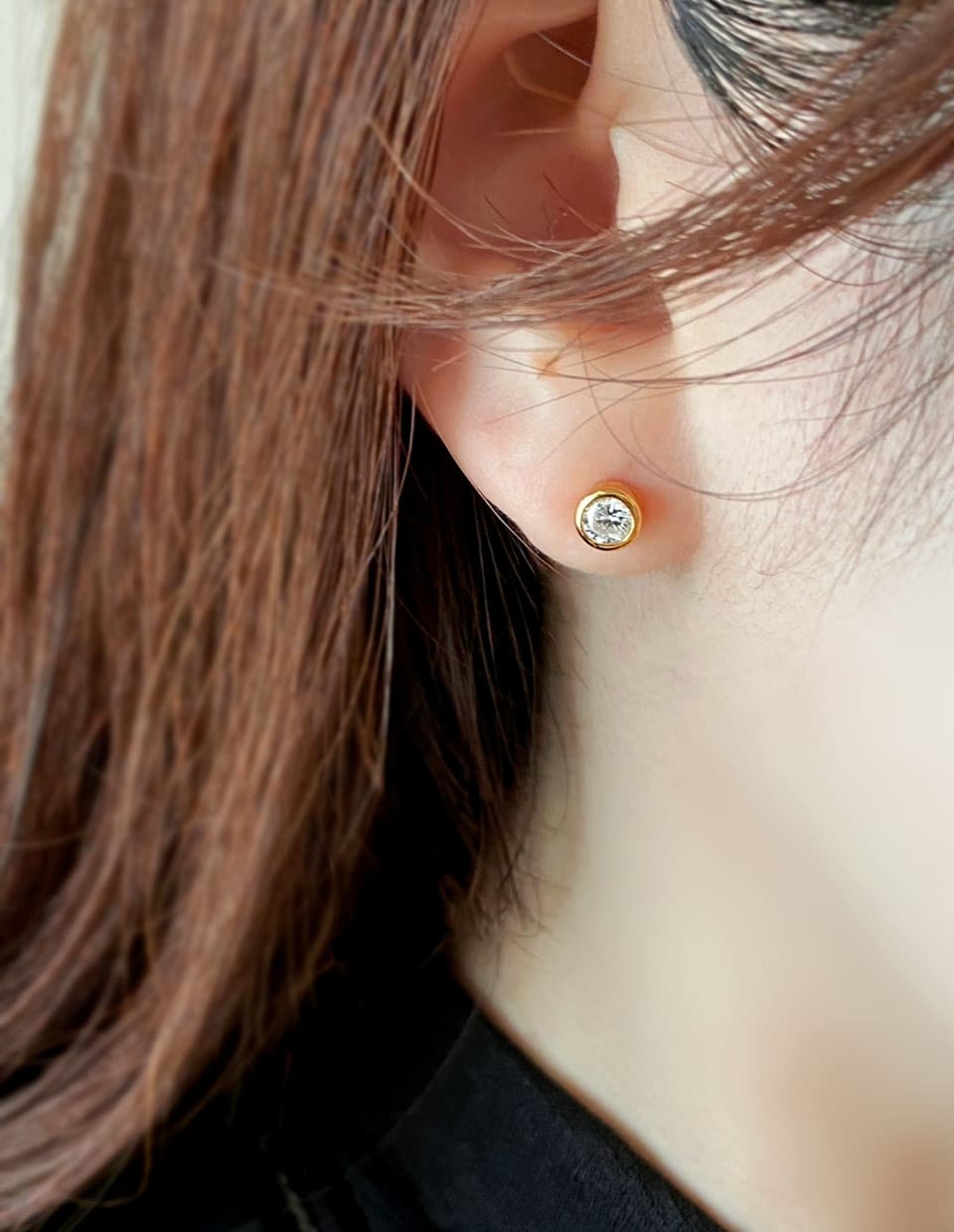 CZ 覆輪留め5mmピアス SV925