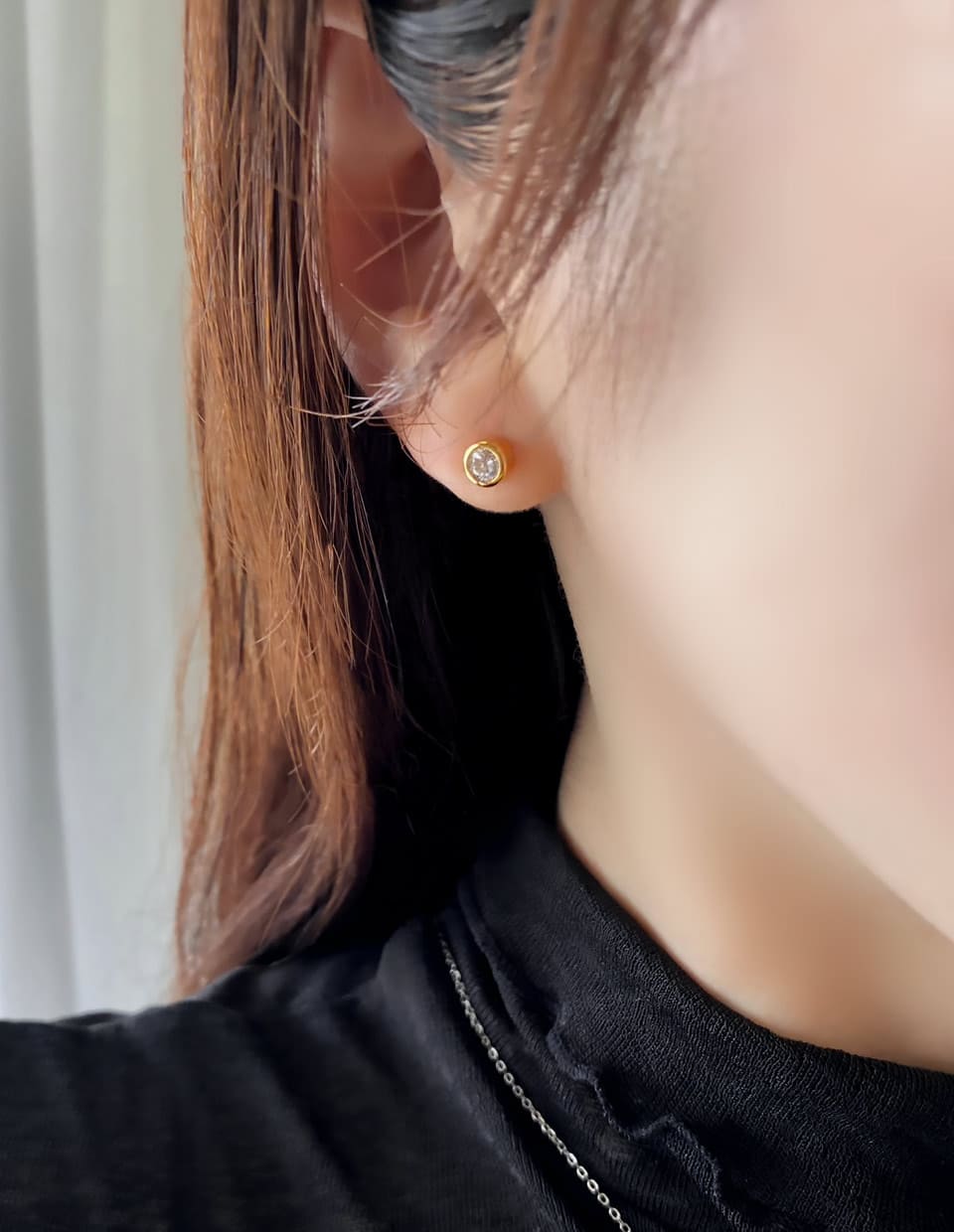 CZ 5mmスタッドピアス シルバー925