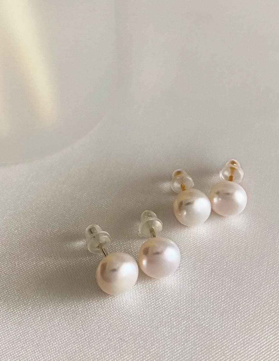 8mm 淡水パールスタッドピアス シルバー999