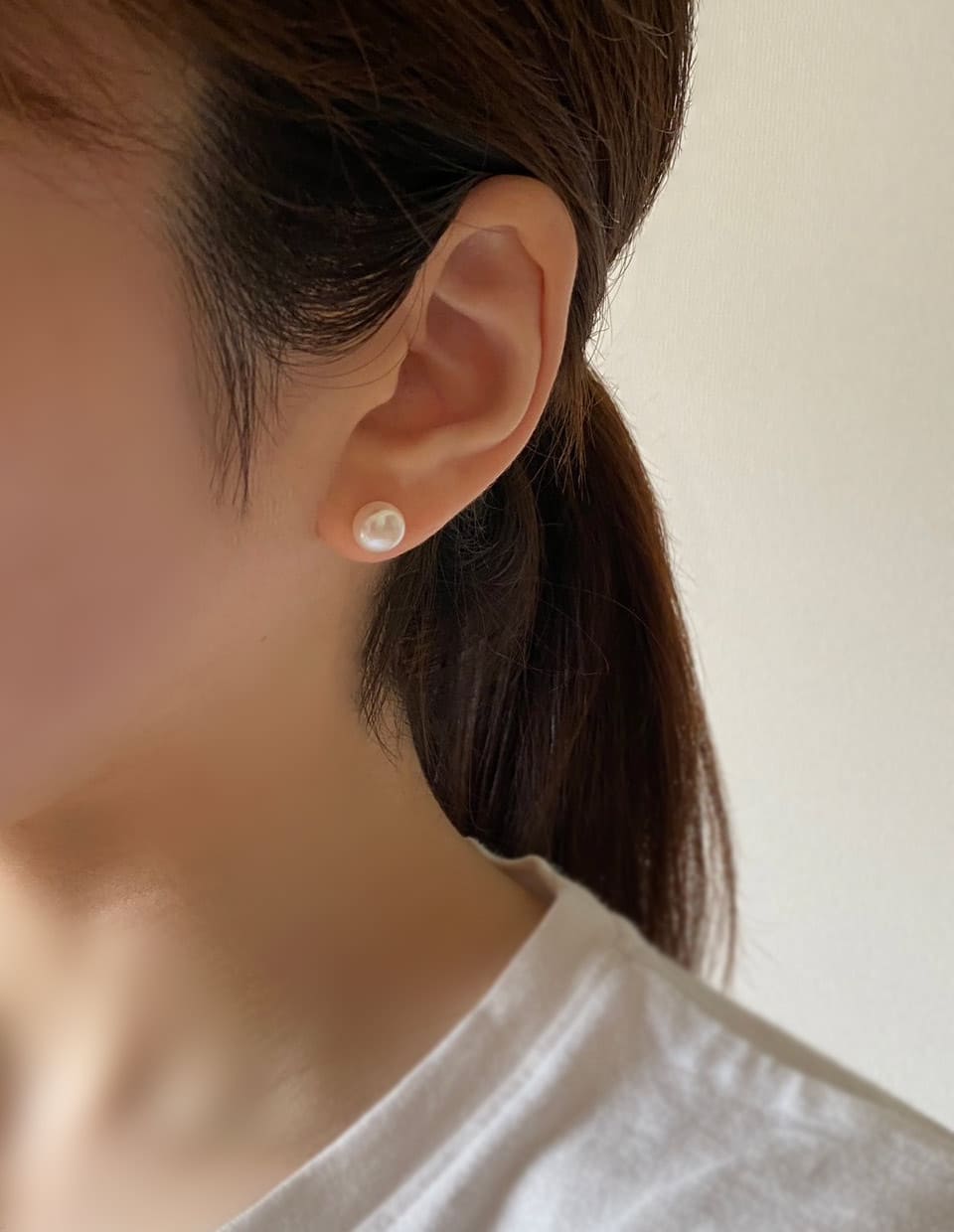 8mm 淡水パールスタッドピアス シルバー925