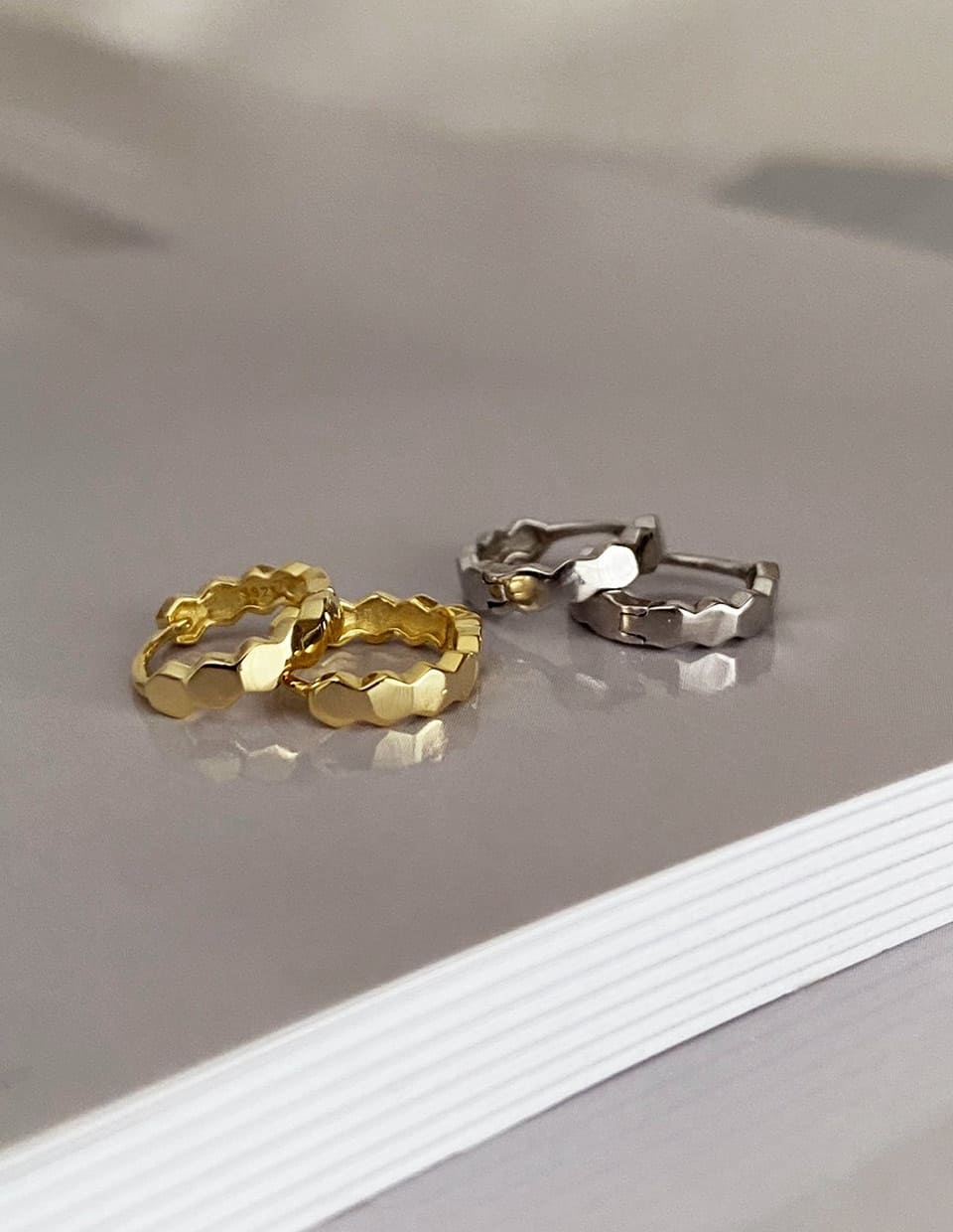 六角形miniフープピアス シルバー925