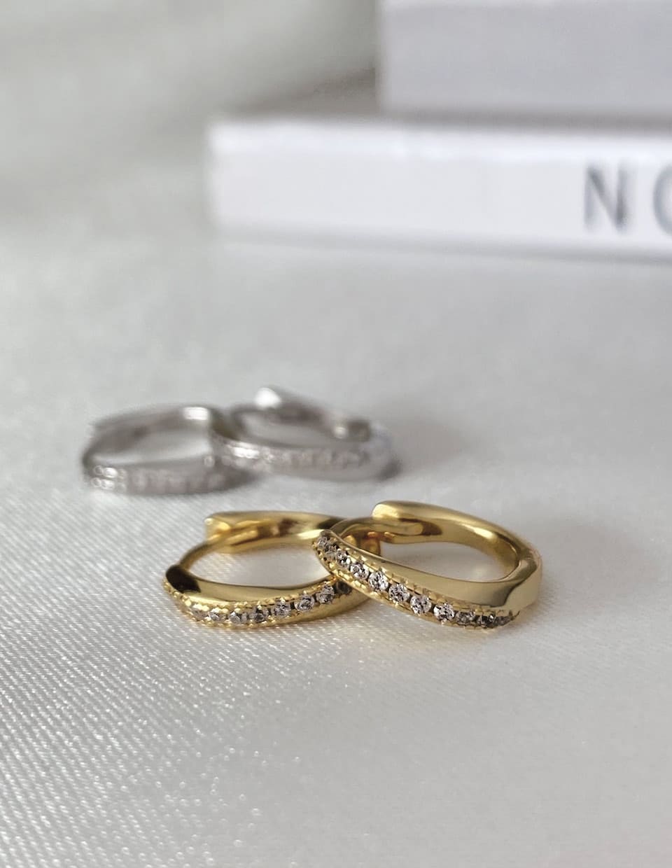 CZパヴェミニフープピアス シルバー925