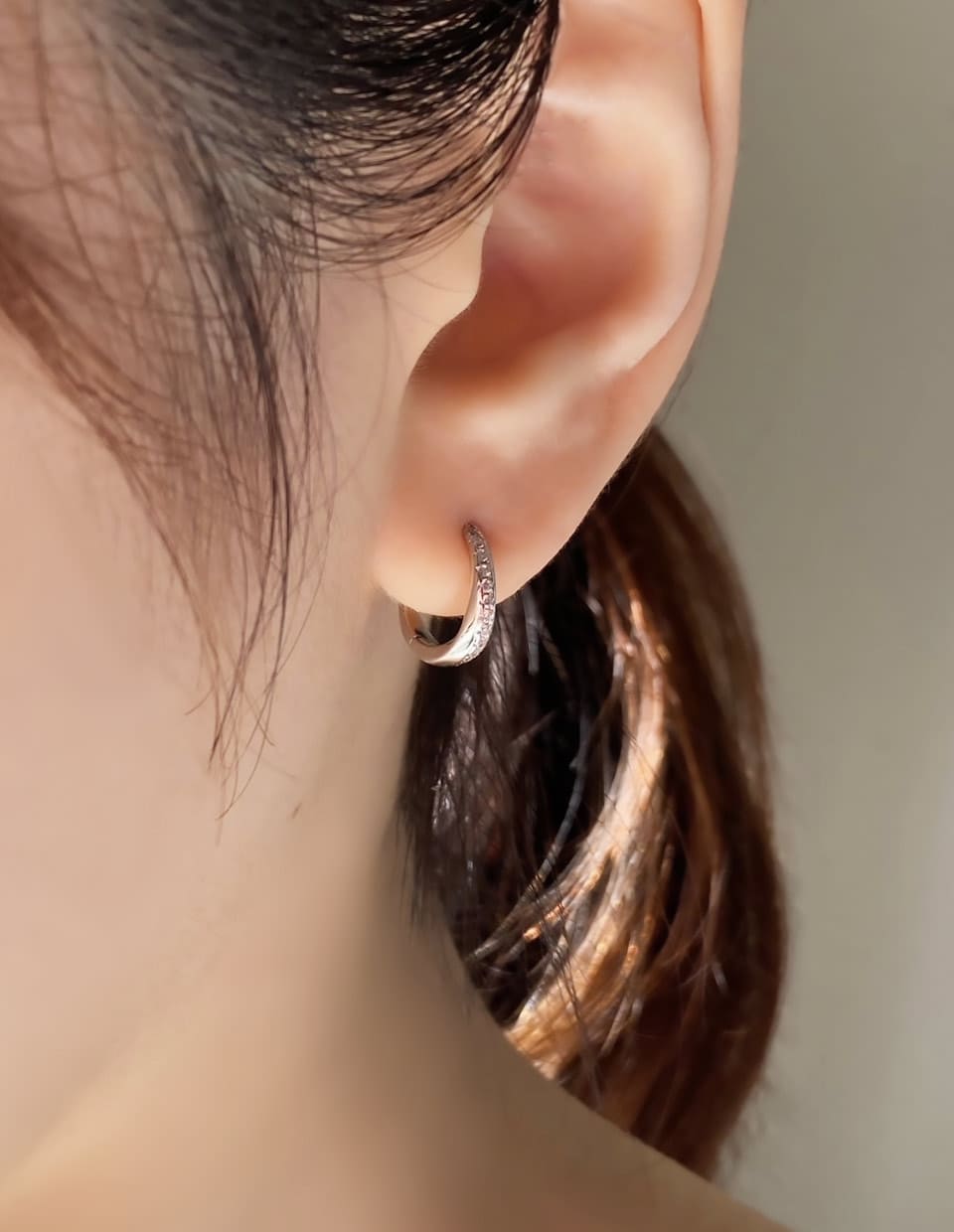 CZパヴェミニフープピアス シルバー925