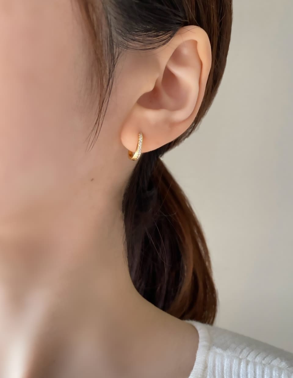 CZパヴェミニフープピアス シルバー925