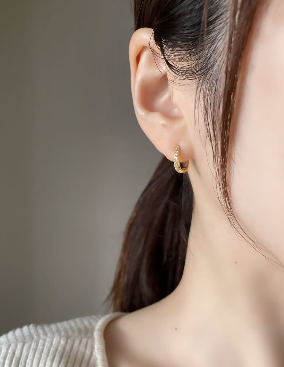 CZパヴェミニフープピアス シルバー925