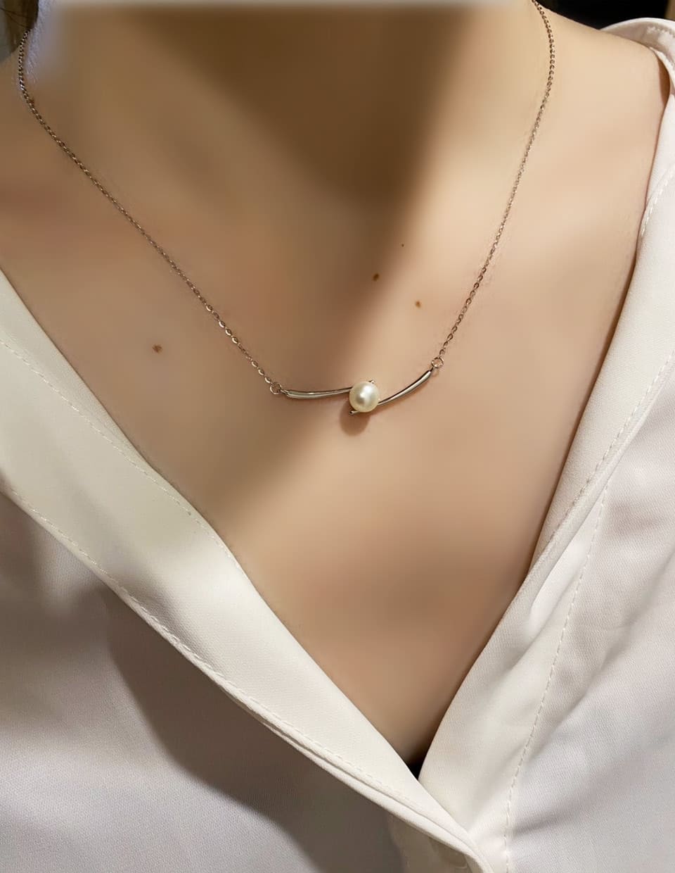 パールクロスネックレス シルバー925