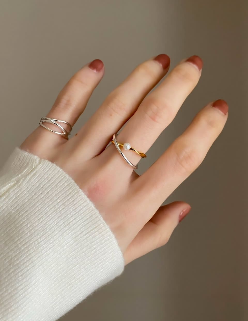 コンビクロスパールリング シルバー925