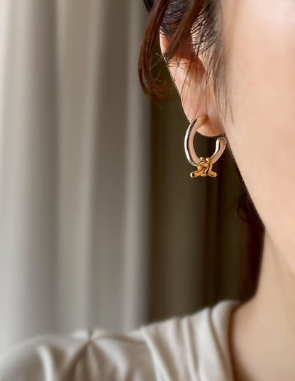 ミックスデュオフープピアス シルバー925