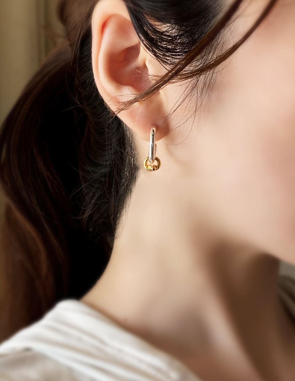 ミックスデュオフープピアス シルバー925